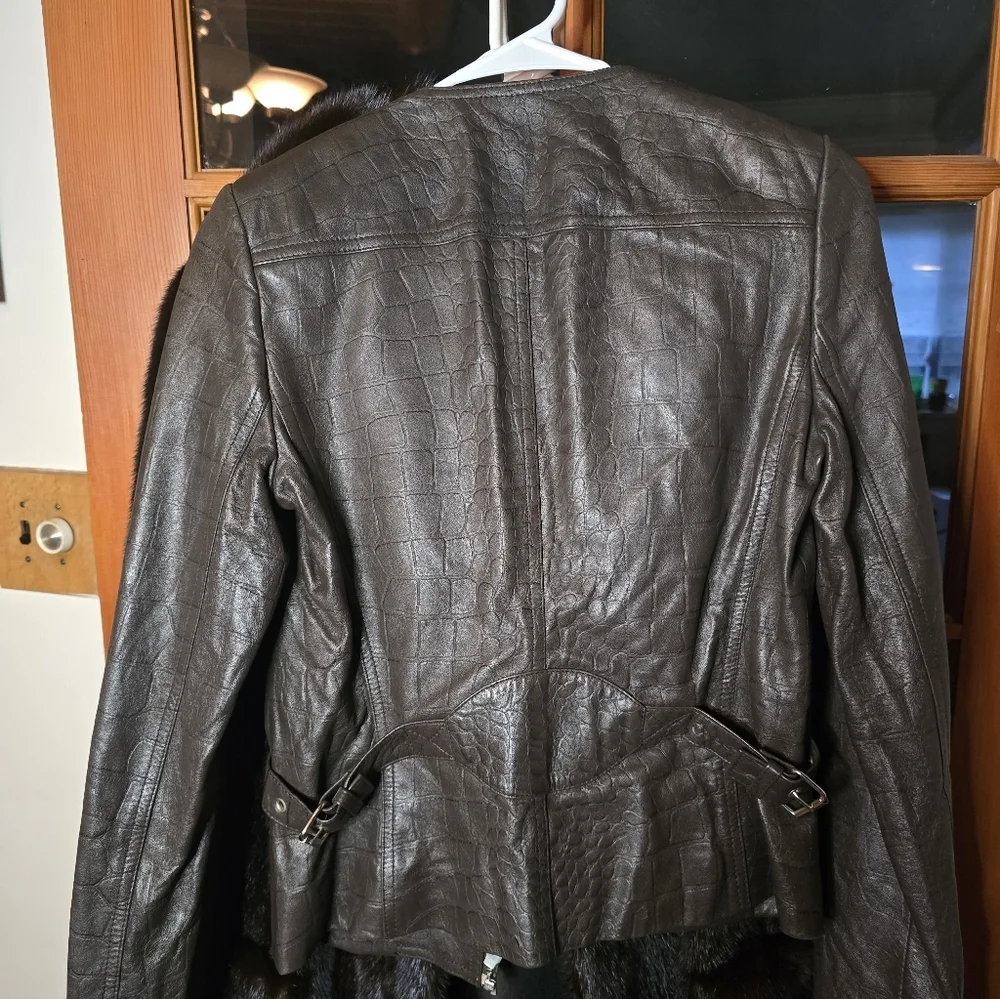 Women's Brown Leather Jacket Silk Lined Small